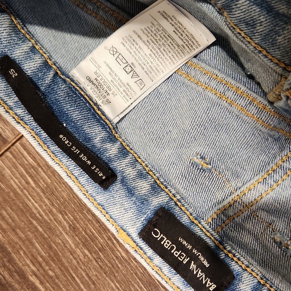 ❤️ NWOT! BANANA REPUBLIC HIGH RISE WIDE LEG CROP JEANS, 0 (25) - Picture 5 of 8